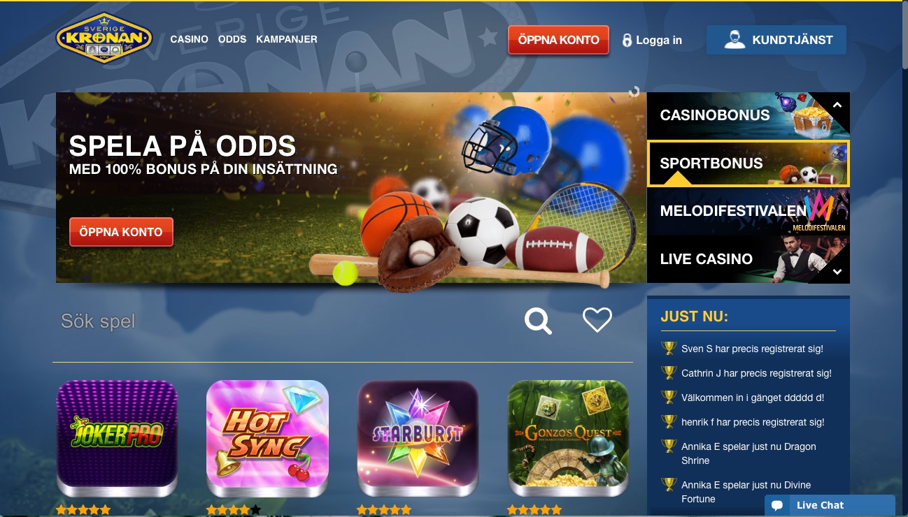 60 FreeSpins på SverigeKronan