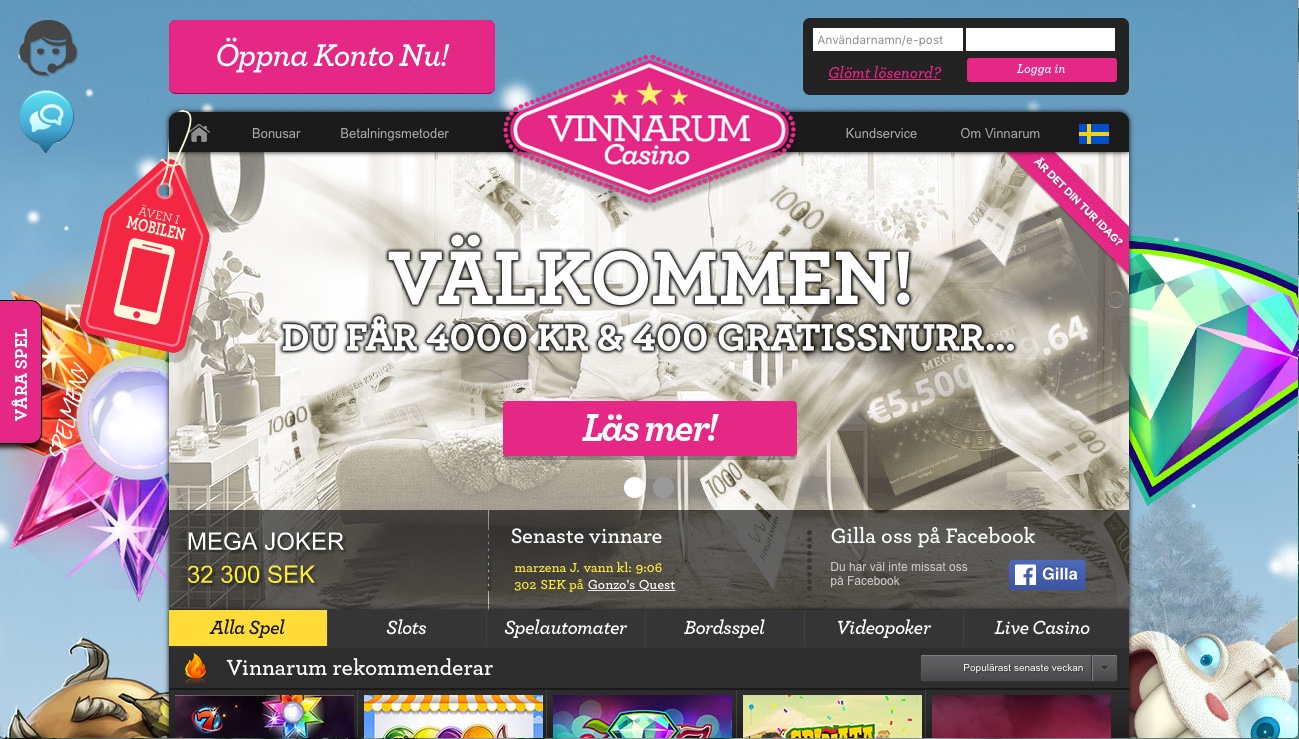 20 FreeSpins på Starburst hos Vinnarum