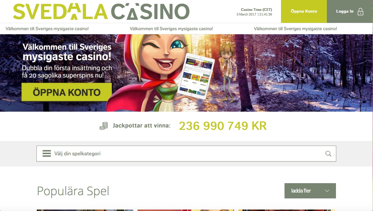 Svedala Casino - 20 sagolika superspins