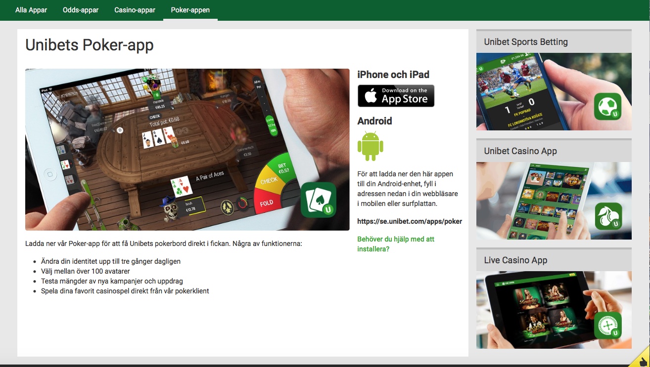 Unibets Poker App